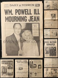 1m0035 LOT OF 6 JEAN HARLOW DEATH NEWSPAPERS 1937 headlines from that sad day!
