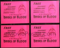 1m0461 LOT OF 4 UNFOLDED BRIDES OF BLOOD 11x14 SPECIAL POSTERS 1968 free engagement & wedding rings!
