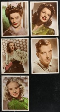 1m0378 LOT OF 5 COLOR 11X14 STILLS 1950s great studio portraits with facsimile signatures!