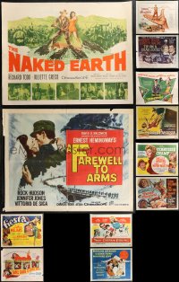 1m0861 LOT OF 12 MOSTLY FORMERLY FOLDED MOSTLY 1950S HALF-SHEETS 1950s a variety of movie images!