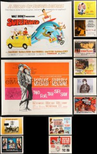 1m0860 LOT OF 12 MOSTLY UNFOLDED MOSTLY 1960S & 1970S HALF-SHEETS 1960s-1970s cool movie images!