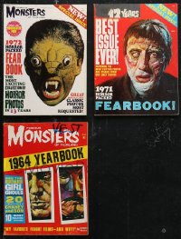1m0510 LOT OF 3 FAMOUS MONSTERS OF FILMLAND YEARBOOK MAGAZINES 1964-1972 great cover images!