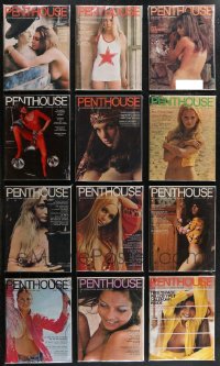 1m0504 LOT OF 12 PENTHOUSE 1970 MAGAZINES 1970 filled with sexy images & great articles!