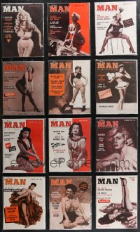 1m0498 LOT OF 12 MODERN MAN 1954 MAGAZINES 1954 filled with sexy images & great articles!