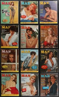1m0500 LOT OF 12 MODERN MAN 1960 MAGAZINES 1960 filled with sexy images & great articles!