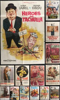 1m0355 LOT OF 19 FOLDED SPANISH POSTERS 1960s-1980s great images from a variety of movies!