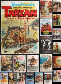 1m0353 LOT OF 22 FOLDED SPANISH POSTERS 1960s-1970s great images from a variety of movies!