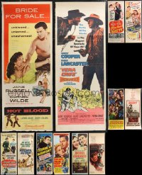 1m0792 LOT OF 12 MOSTLY FORMERLY FOLDED MOSTLY 1950S INSERTS 1950s a variety of movie images!