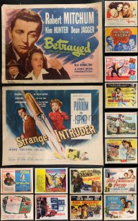 1m0844 LOT OF 19 MOSTLY UNFOLDED HALF-SHEETS 1940s-1960s great images from a variety of movies!