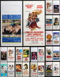 1m0741 LOT OF 24 FORMERLY FOLDED ITALIAN LOCANDINAS 1970s-1980s a variety of movie images!