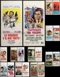 1m0748 LOT OF 19 FORMERLY FOLDED ITALIAN LOCANDINAS 1960s-1980s a variety of movie images!