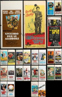 1m0739 LOT OF 31 FORMERLY FOLDED ITALIAN LOCANDINAS 1960s-1970s a variety of movie images!