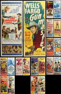 1m0776 LOT OF 20 FORMERLY FOLDED COWBOY WESTERN INSERTS 1940s-1970s a variety of movie images!