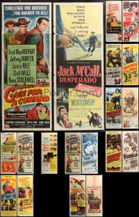 1m0778 LOT OF 19 FORMERLY FOLDED COWBOY WESTERN INSERTS 1940s-1950s a variety of movie images!