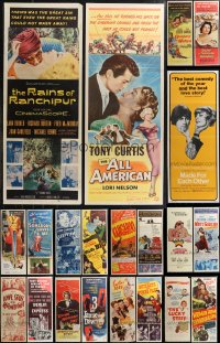 1m0775 LOT OF 21 FORMERLY FOLDED INSERTS 1940s-1970s a variety of movie images!
