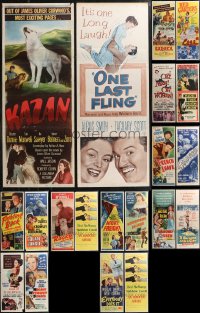 1m0772 LOT OF 24 FORMERLY FOLDED INSERTS 1940s-1950s a variety of movie images!