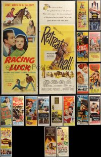 1m0771 LOT OF 25 FORMERLY FOLDED INSERTS 1940s-1950s a variety of movie images!