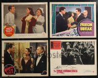1m0317 LOT OF 4 LOBBY CARDS 1930s-1960s Ava Gardner in Three Men in White, Prison Break & more!