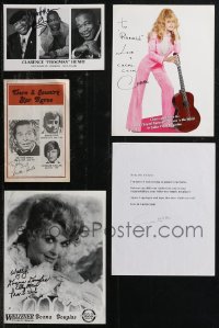 1m0417 LOT OF 5 SIGNED ITEMS 1970s-2000s Milton Berle, Charo, Donna Douglas, Frogman Henry!