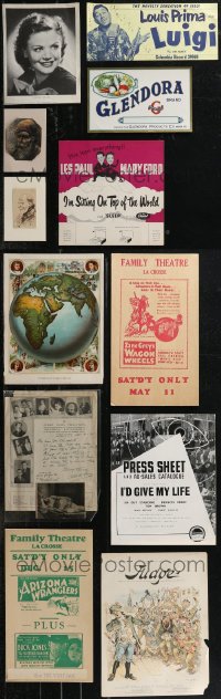 1m0408 LOT OF 12 MISCELLANEOUS ITEMS 1880s-1950s great images from a variety of movies & more!
