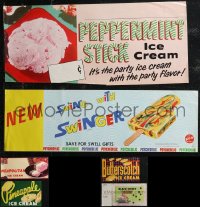 1m0050 LOT OF 6 UNFOLDED 1960S-70S ICE CREAM ADVERTISING POSTERS 1960s-1970s great images!