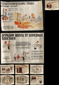 1m0069 LOT OF 9 UNFOLDED RUSSIAN POSTERS 1930s-1940s a variety of cool movie images!