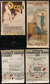 1m0068 LOT OF 8 UNFOLDED RUSSIAN POSTERS 1930s a variety of cool images!