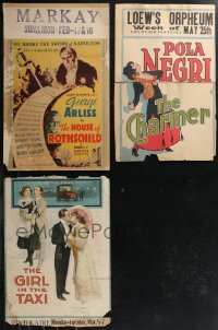 1m0071 LOT OF 3 WINDOW CARDS 1920s-1930s House of Rothschild, The Charmer, Girl in the Taxi!
