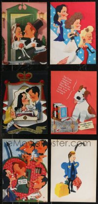 1m0338 LOT OF 6 2-PAGE KAPRALIK TRADE ADS 1940s great art from a variety of different movies!