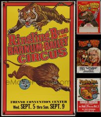 1m0728 LOT OF 4 UNFOLDED RINGLING BROS & BARNUM & BAILEY CIRCUS POSTERS 1970s-1980s great art!