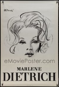 1m0726 LOT OF 50 UNFOLDED MARLENE DIETRICH FRENCH POSTERS 1960s Bouche art of the famous actress!