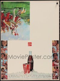 1m0807 LOT OF 20 UNFOLDED 1970S COCA-COLA UNCUT SPORTS PROGRAMS 1970s great Coke images!