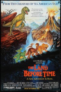 1m0721 LOT OF 8 UNFOLDED LAND BEFORE TIME HALF SUBWAY POSTERS 1988 Don Bluth, Spielberg, dinosaurs!