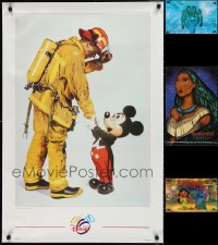 1m0901 LOT OF 4 UNFOLDED WALT DISNEY MISCELLANEOUS ITEMS 1990s-2000s Mickey, Pocahontas & more!