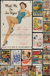 1m0136 LOT OF 71 FOLDED ONE-SHEETS 1940s-1970s great images from a variety of different movies!