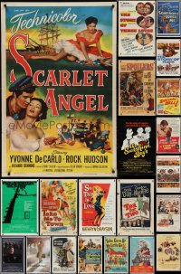 1m0158 LOT OF 28 FOLDED ONE-SHEETS 1940s-1980s great images from a variety of different movies!