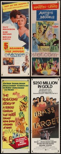 1m0797 LOT OF 4 UNFOLDED & FORMERLY FOLDED INSERTS 1950s-1970s a variety of movie images!