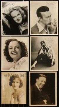1m0583 LOT OF 6 8X10 FAN PHOTOS WITH SECRETARIAL SIGNATURES 1940s-1960s great star portraits!
