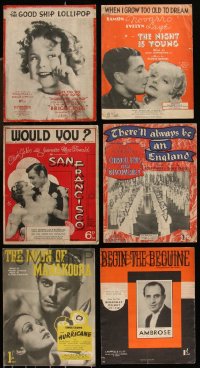 1m0457 LOT OF 6 ENGLISH SHEET MUSIC 1930s-1950s a variety of different songs, most from movies!