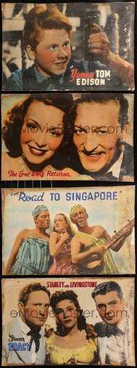 1m0007 LOT OF 4 LOCAL THEATER 20X30 SPECIAL POSTERS 1930s-1940s Road to Singapore, Lone Wolf & more!