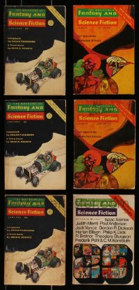 1m0495 LOT OF 6 FANTASY & SCIENCE FICTION MAGAZINES 1970-1974 filled with great images & articles!