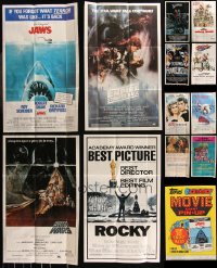 1m0620 LOT OF 12 FOLDED 12X20 TOPPS POSTERS WITH BAG 1981 Jaws, Star Wars, Superman & more!