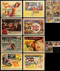 1m0281 LOT OF 19 BAD GIRL LOBBY CARDS 1940s-1960s great images including several title cards!