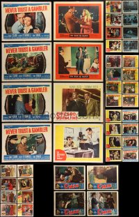 1m0234 LOT OF 44 CRIME/FILM NOIR LOBBY CARDS 1940s-1960s incomplete sets from several movies!