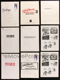 1m0431 LOT OF 9 PRESSKIT SUPPLEMENTS & AD SLICKS 1980s advertising for a variety of movies!