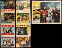 1m0301 LOT OF 9 ERROL FLYNN LOBBY CARDS 1940s-1950s great scenes from his movies!