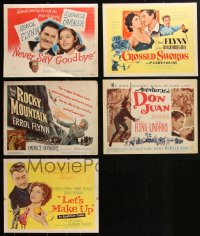 1m0313 LOT OF 5 ERROL FLYNN TITLE CARDS 1940s-1950s great images from his movies!