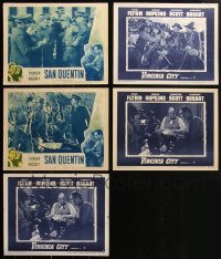 1m0312 LOT OF 5 HUMPHREY BOGART RE-ISSUE LOBBY CARDS R1950s from San Quentin & Virginia City!