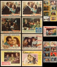 1m0266 LOT OF 25 ALAN LADD/KIRK DOUGLAS/WILLIAM HOLDEN LOBBY CARDS 1940s-1950s great scenes!