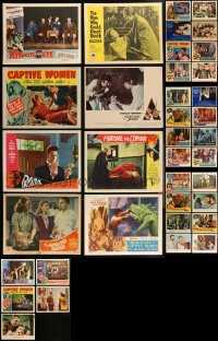 1m0225 LOT OF 53 HORROR/SCI-FI & FANTASY LOBBY CARDS 1940s-1970s scenes from a variety of movies!